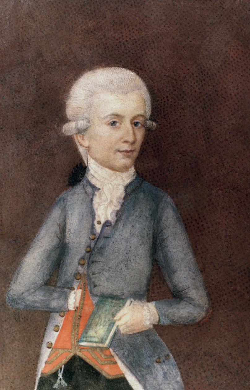 Wolfgang Amadeus Mozart, ca. 1780 door Johann Nepomuk della Croce