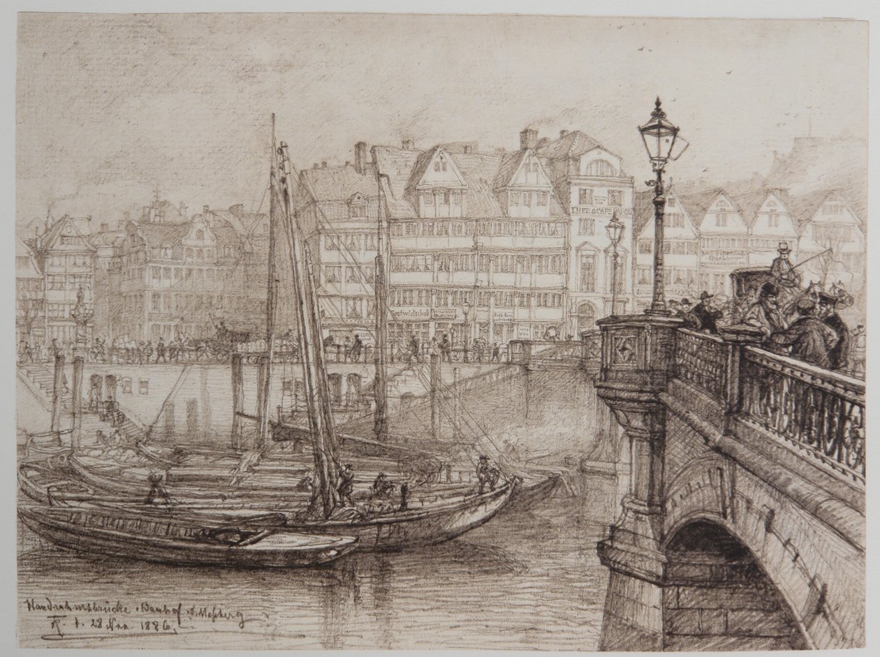 Wandrahmbrücke door Johann Theobald Riefesell