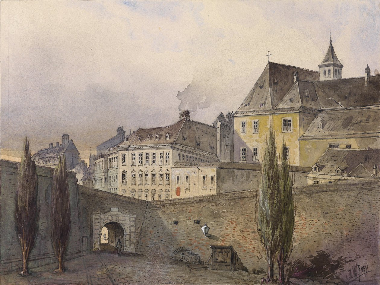 Stadsgezicht van Wenen door Johann Wilhelm Frey