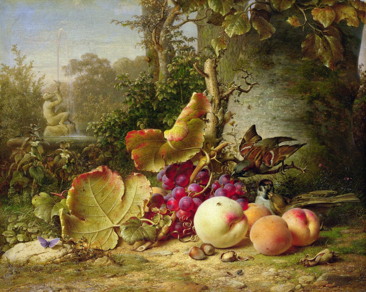 Fruit en Mussen, 1863 door Johann Wilhelm Preyer