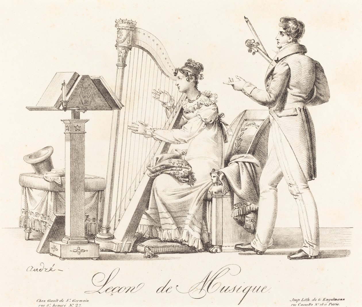 Muziekles door Johann Anton André