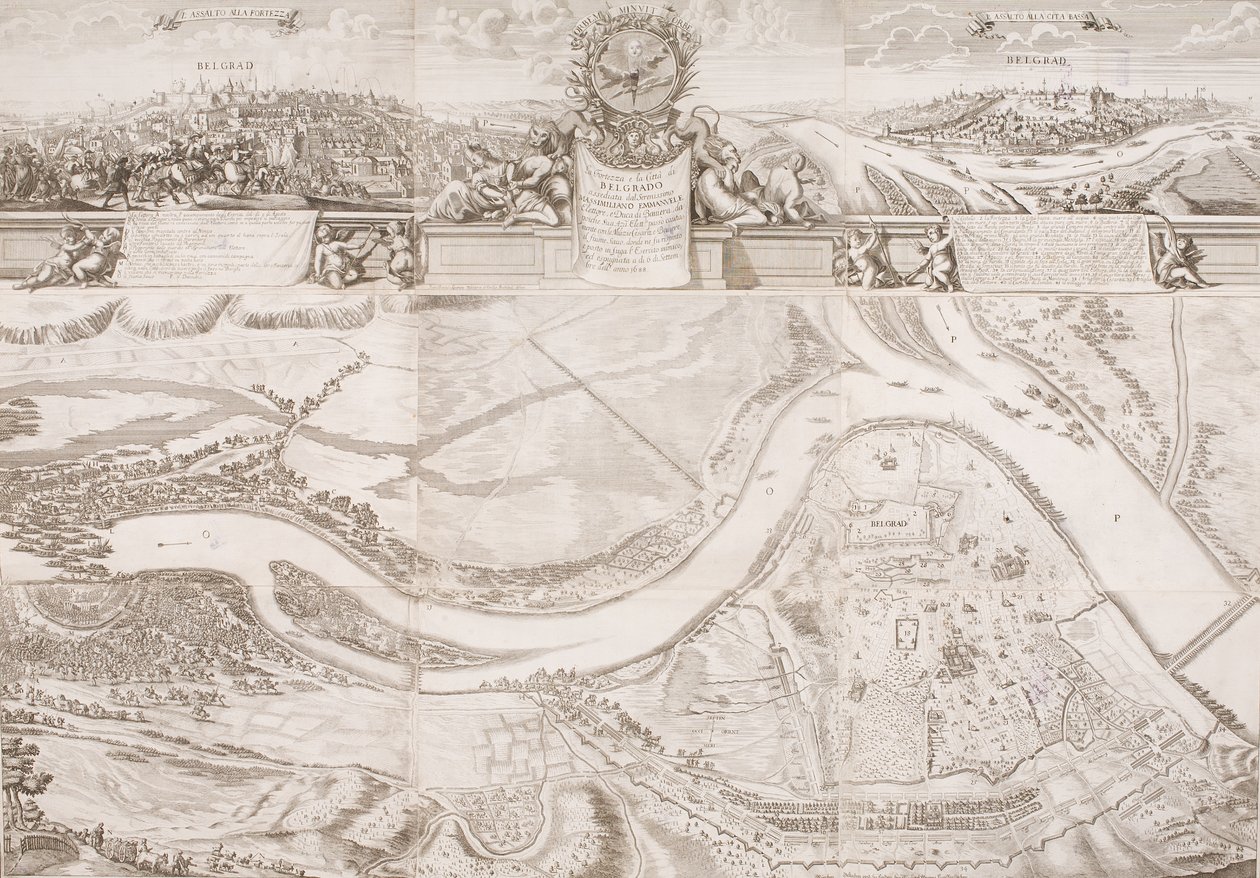 De vesting en stad Belgrado door Johann Baptist Gumpp