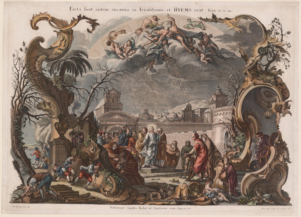 Winter door Johann Baptist Klauber Joseph Sebastian Klauber after Johann Wolfgang Baumgartner