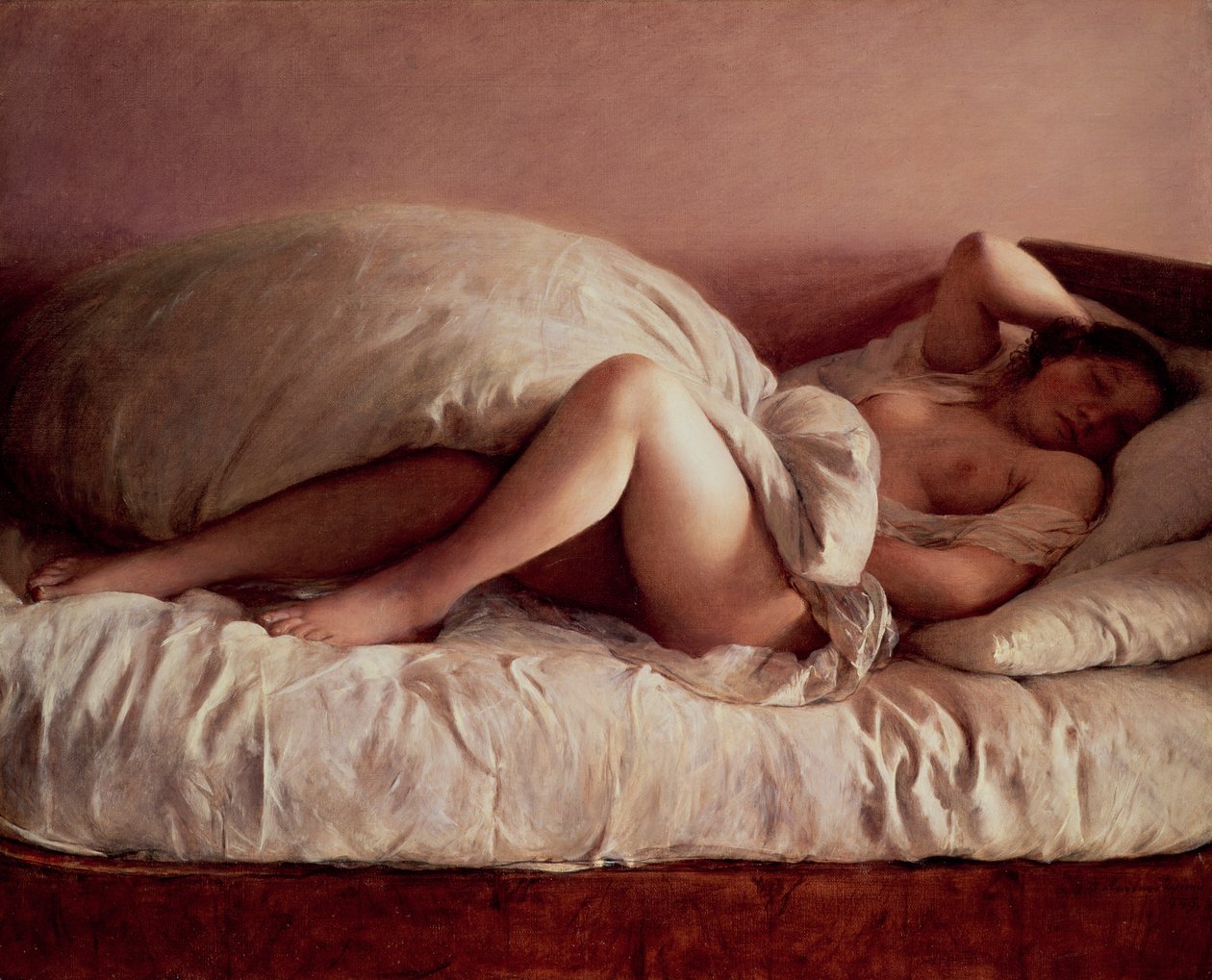 Slapende vrouw door Johann Baptist Reiter