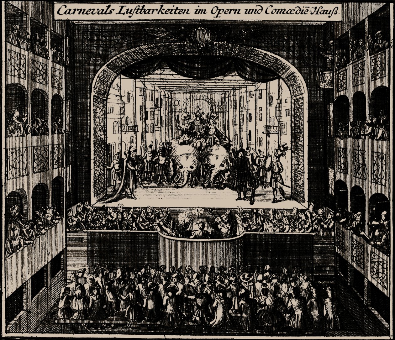 Markgrafentheater in Erlangen, 1721 door Johann Baptista Homann