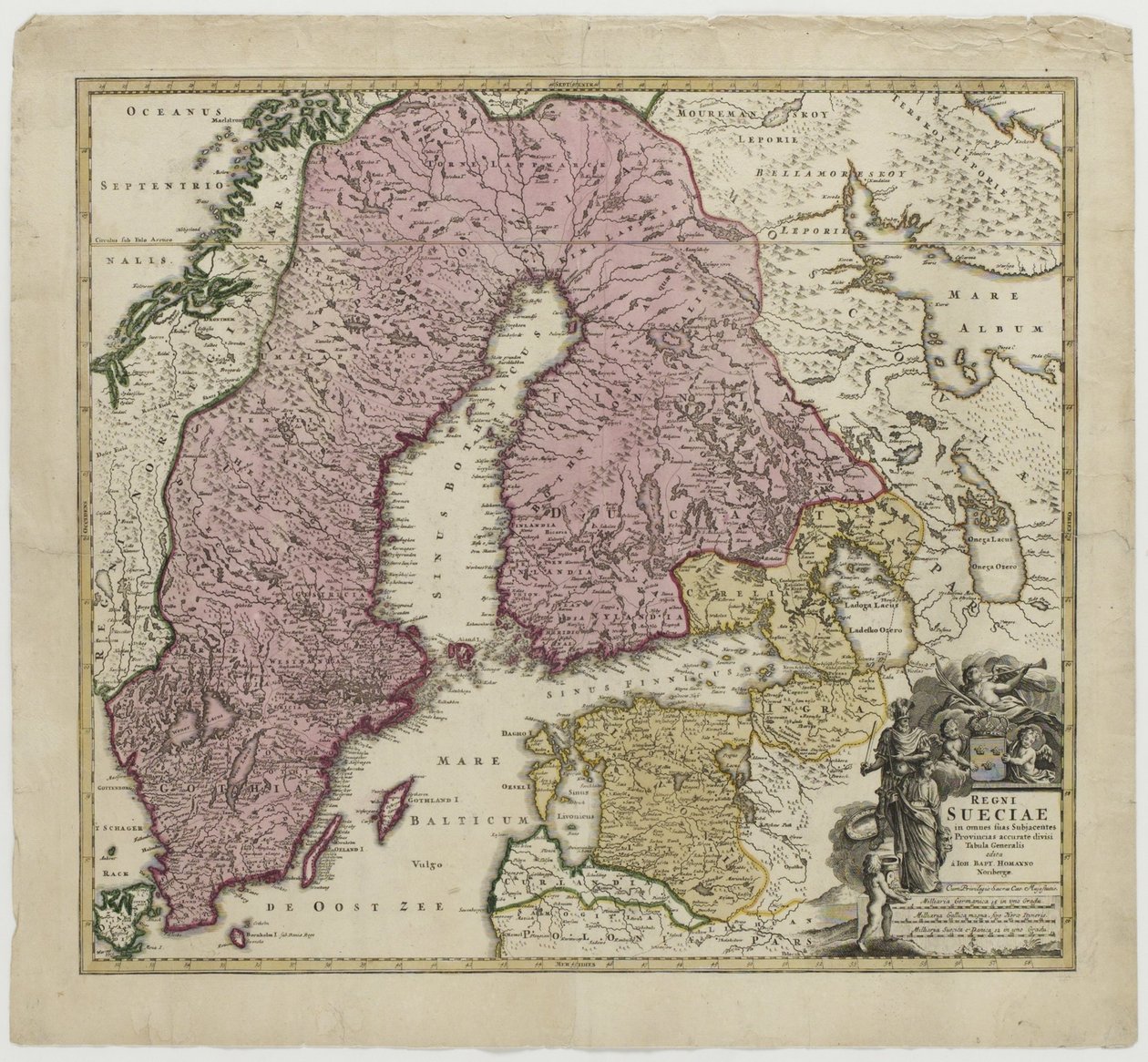 Regni Sueciae, ca. 1730 door Johann Baptista Homann