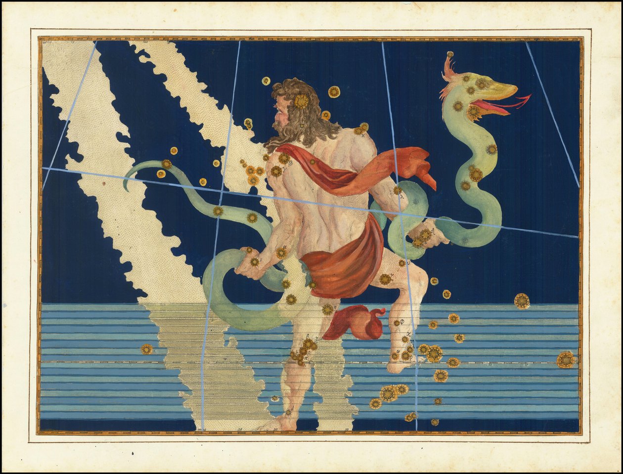 Johann Bayer, Ophiuchus en Serpentarius door Johann Bayer