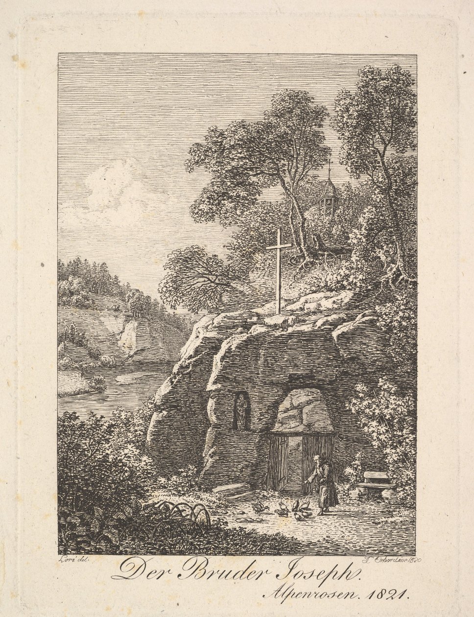 Broeder Joseph in de Alpen door Johann Christian Erhard