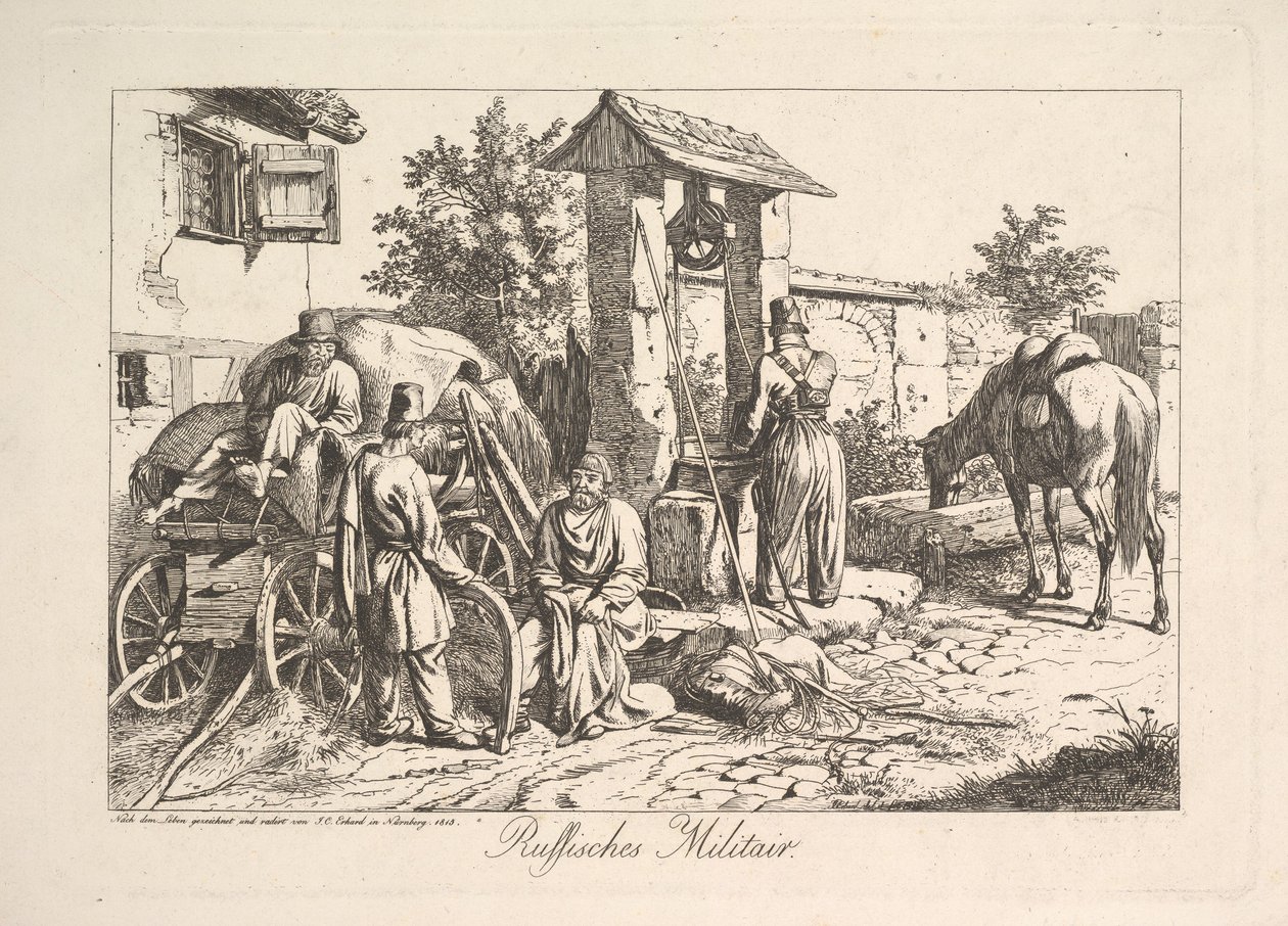 Kozak bij de bron door Johann Christian Erhard
