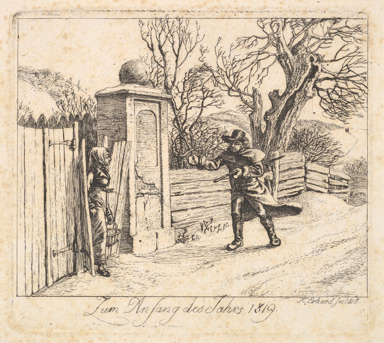 Winterlandschap door Johann Christian Erhard
