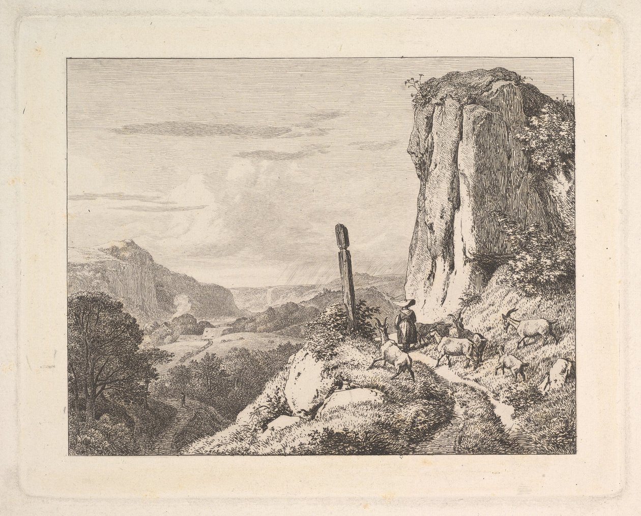 Jonge Vrouw met Zes Geiten, 1815 door Johann Christian Erhard