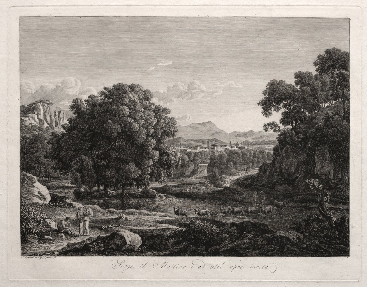 Heroïsch Landschap door Johann Christian Reinhart
