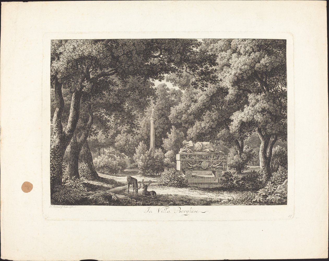 In Villa Borghese door Johann Christian Reinhart