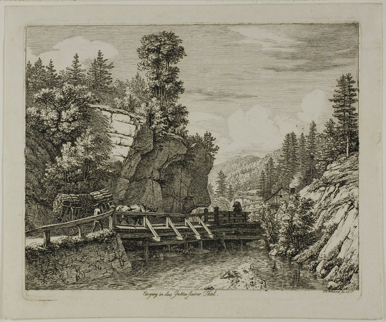 Ingang van de Guttensteiner Vallei door Johann Christoph Erhard