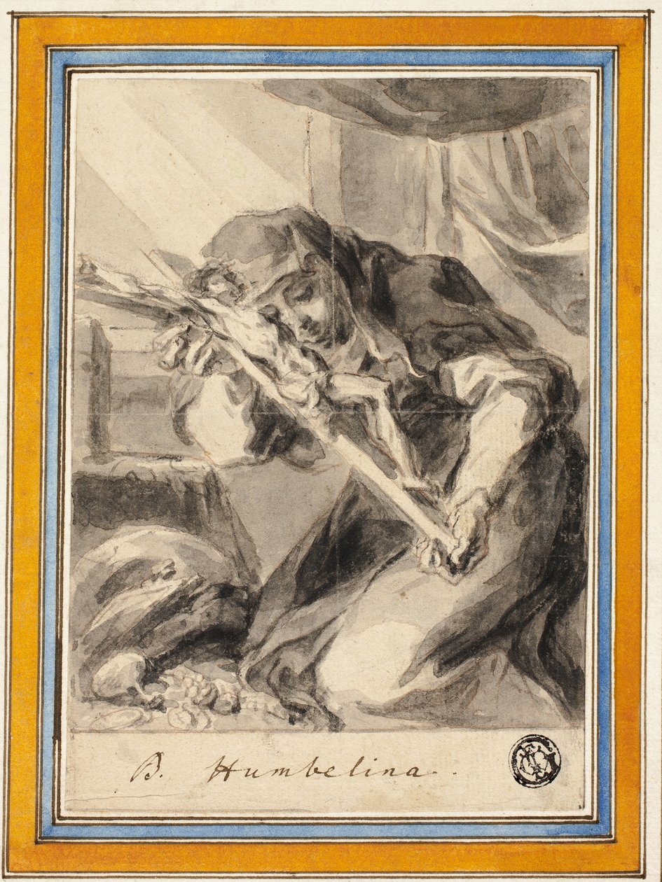 Beata Humbelina met kruisbeeld, c.1700 door Johann Christoph Lischka