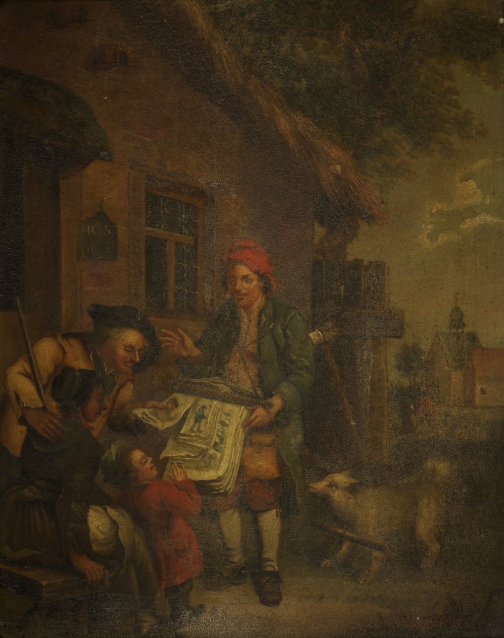 De dorpsprentverkoper door Johann Conrad Seekatz