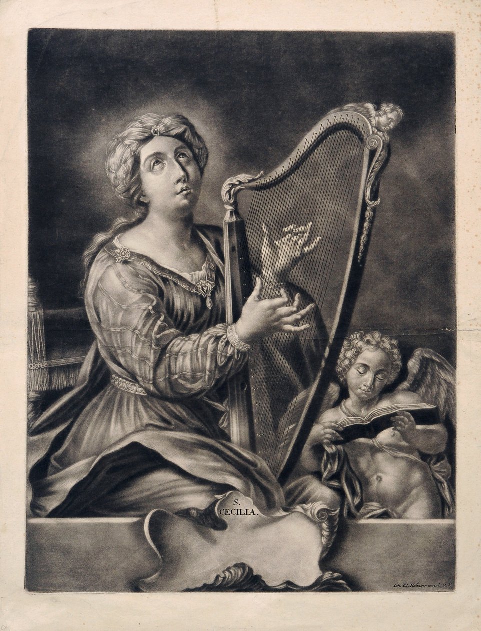 Johann Elias Ruiter S Cecilia door Johann Elias Ridinger