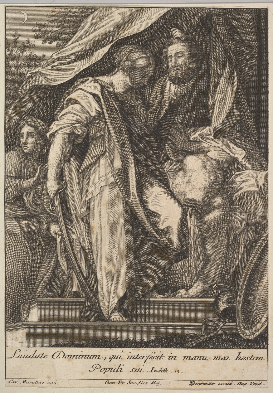 Judith doodt Holofernes door Johann Georg Bergmuller