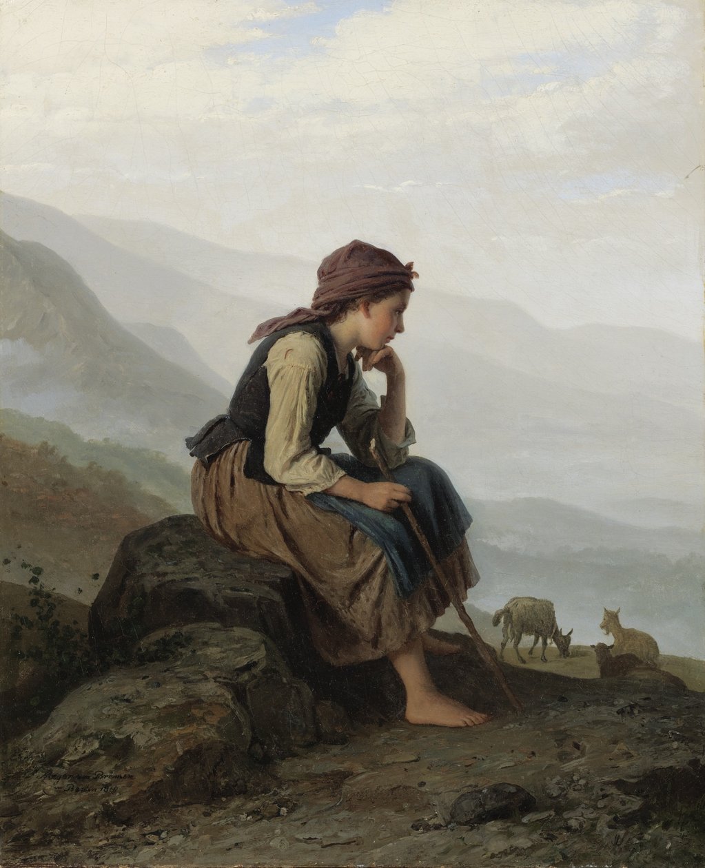 De kleine geitenhoeder door Johann Georg Meyer
