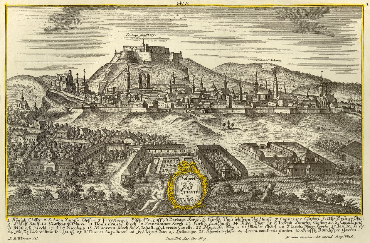 Brno, ca. 1740 door Johann Georg Ringlin