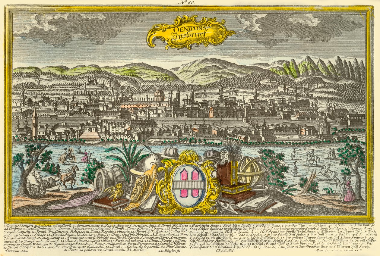 Innsbruck, ca. 1740 door Johann Georg Ringlin