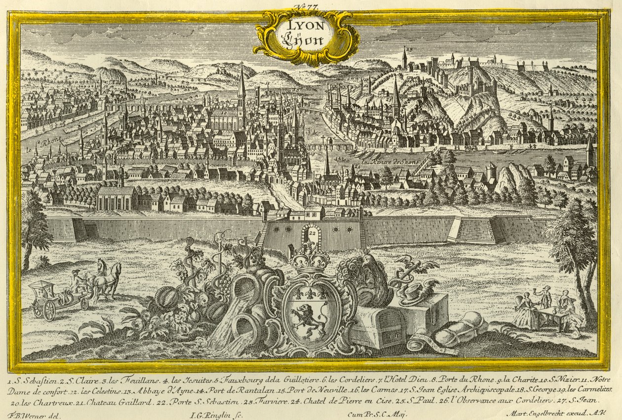 Lyon, ca. 1740 door Johann Georg Ringlin