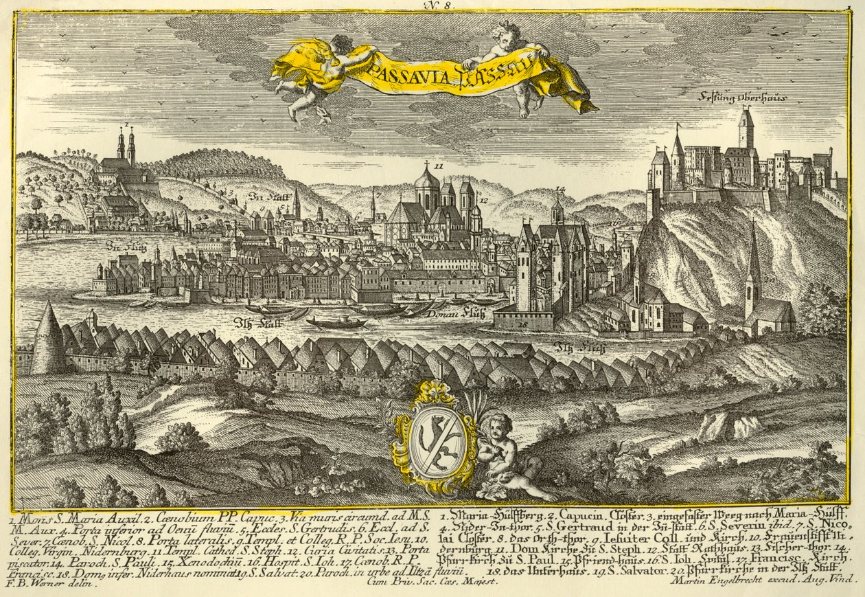 Passau, ca. 1740 door Johann Georg Ringlin