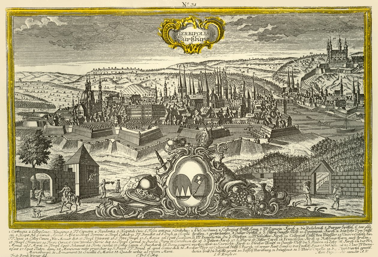 Würzburg, c1740 door Johann Georg Ringlin