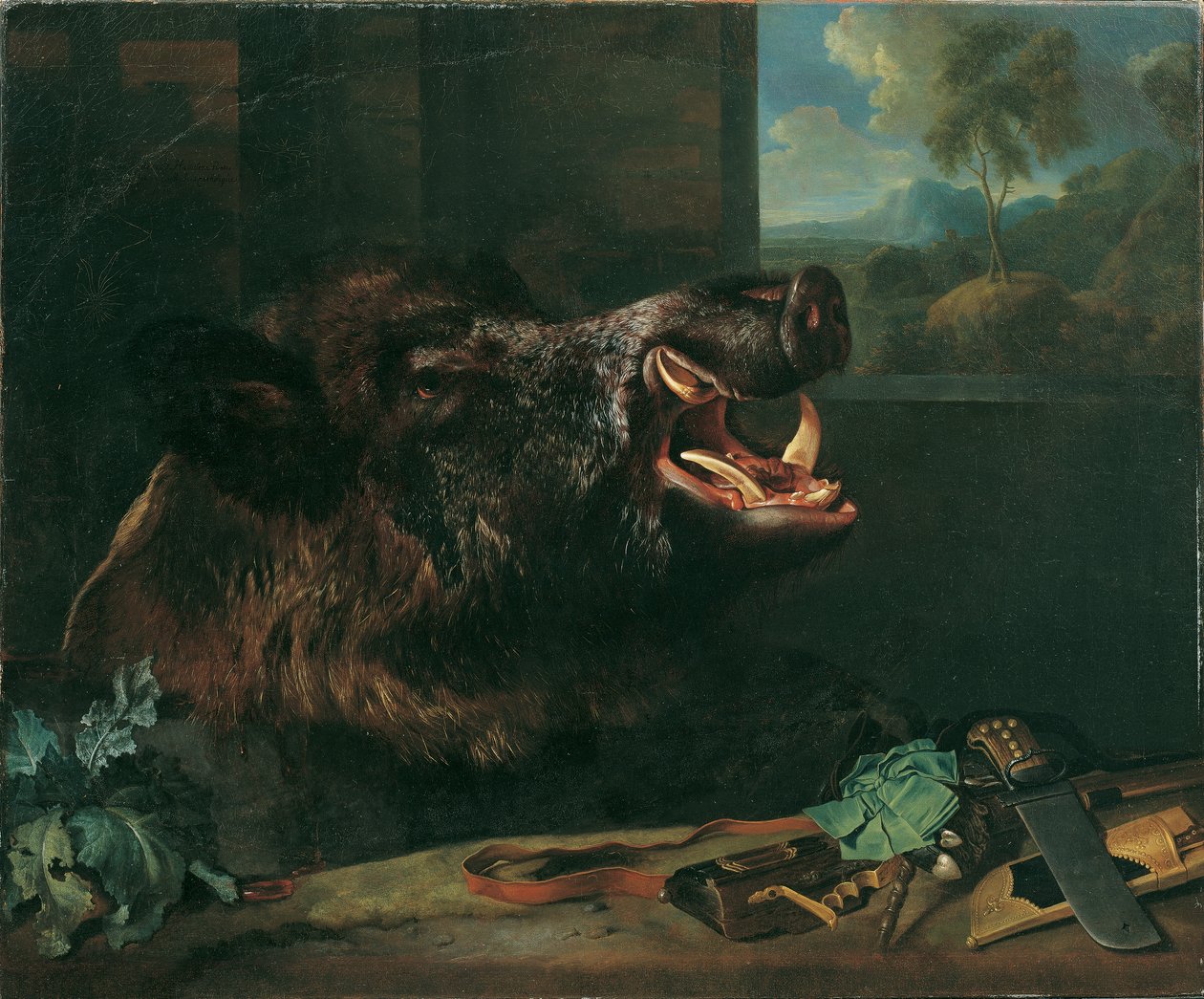 Stilleven met Wild Zwijn door Johann Georg de Hamilton