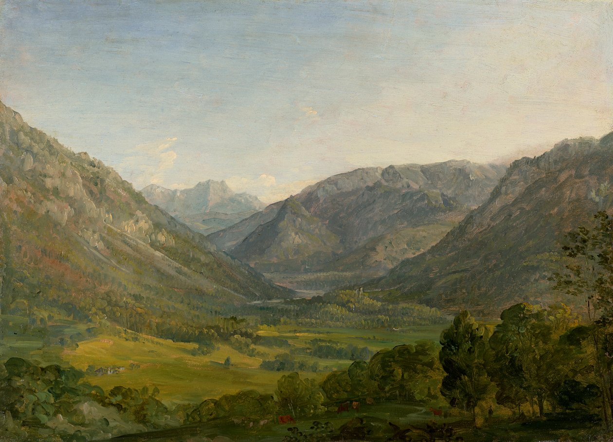 Bergdal (omgeving bij Ruhpolding) door Johann Georg von Dillis