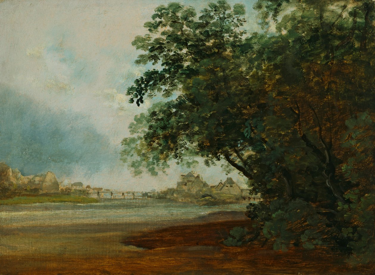 Isar met Praterinsel door Johann Georg von Dillis