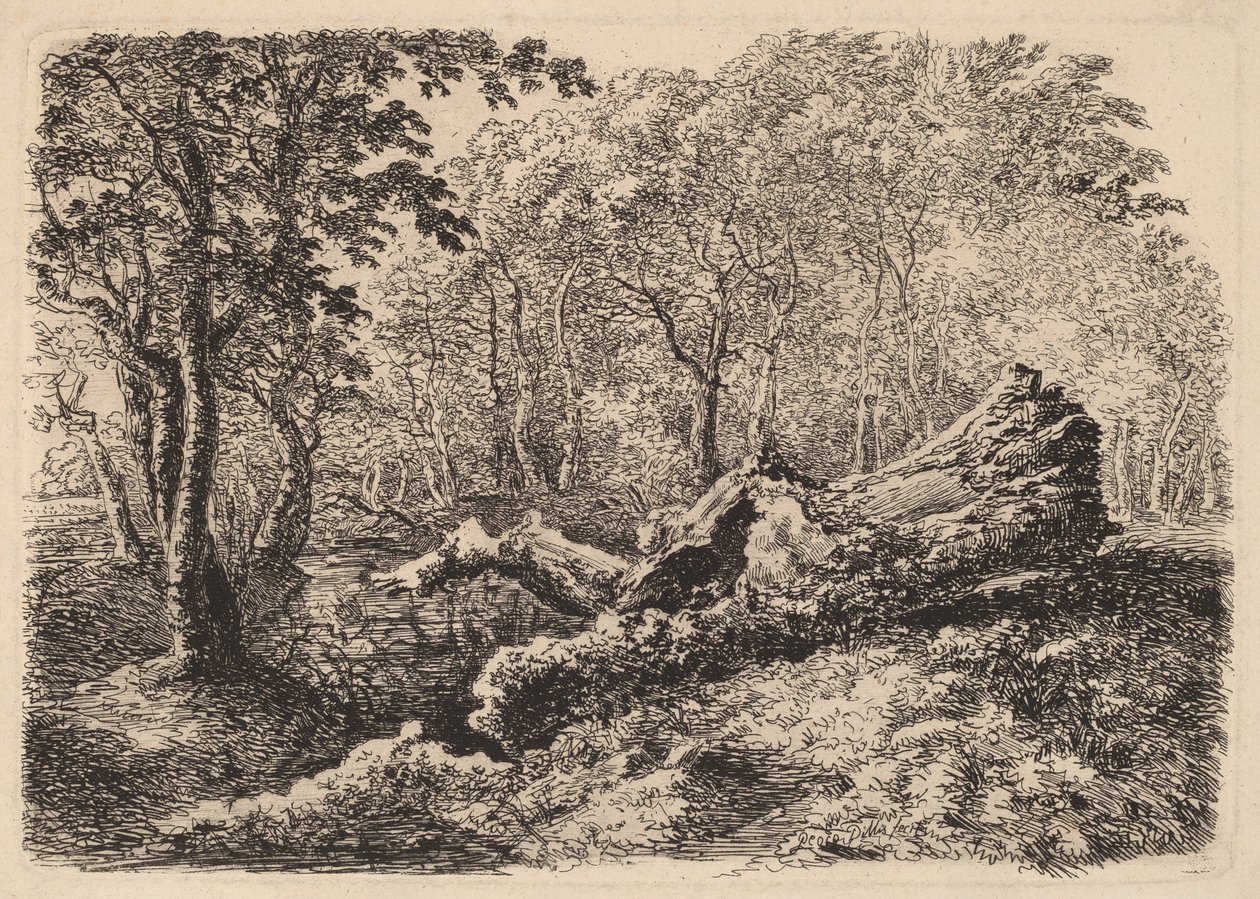 Vergaande Boomstam door Johann Georg von Dillis