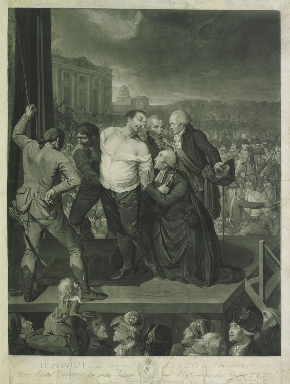 Lodewijk XVI op het schavot, 1795 door Johann Gerhard Huck