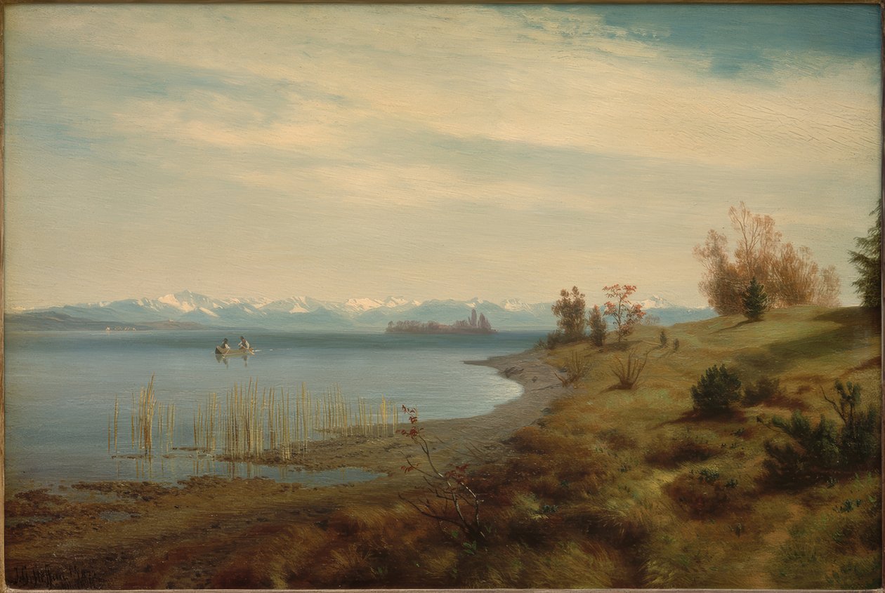 Vroege lente aan de Starnberger See door Johann Gottfried Steffan