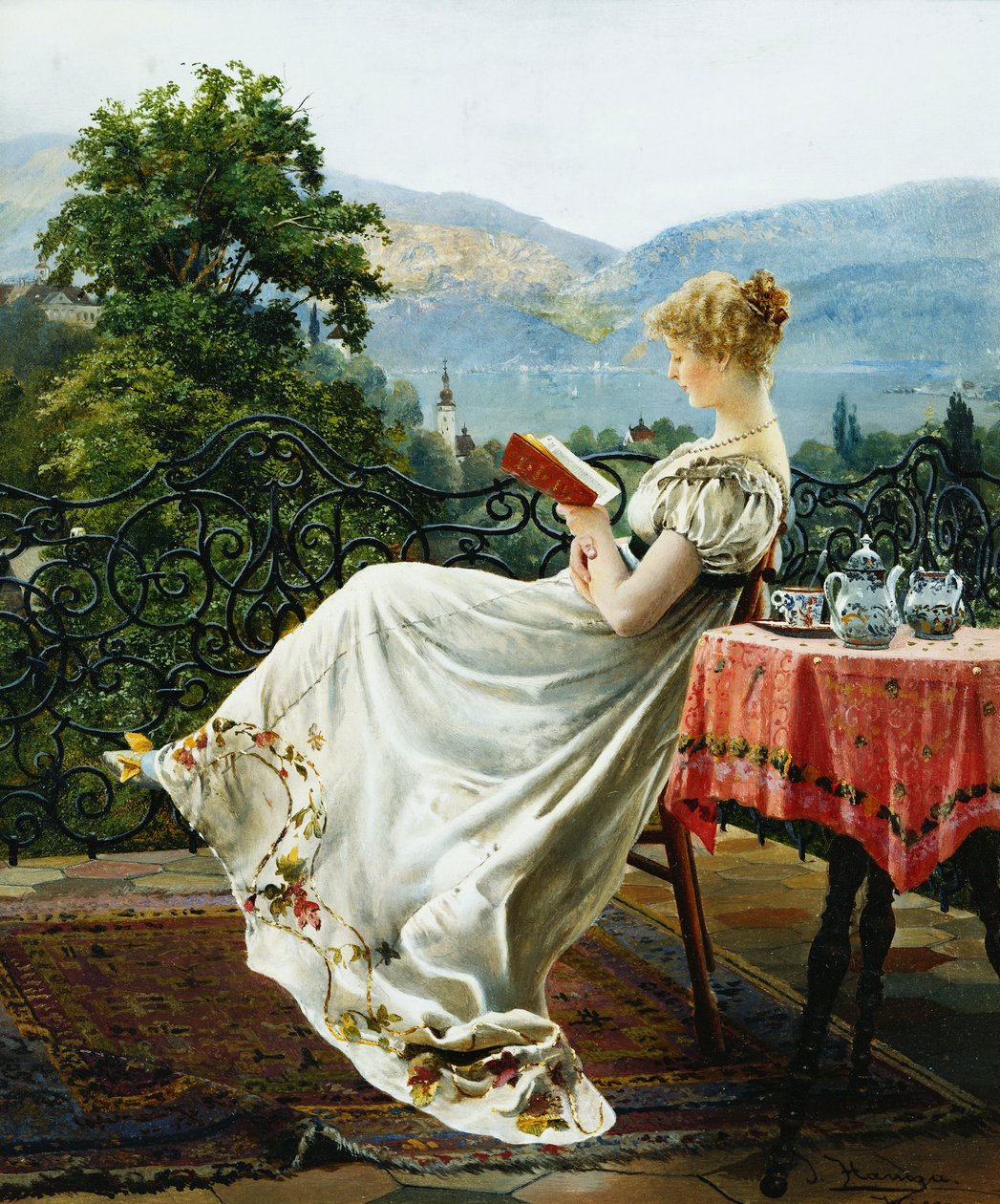 Op het terras door Johann Hamza