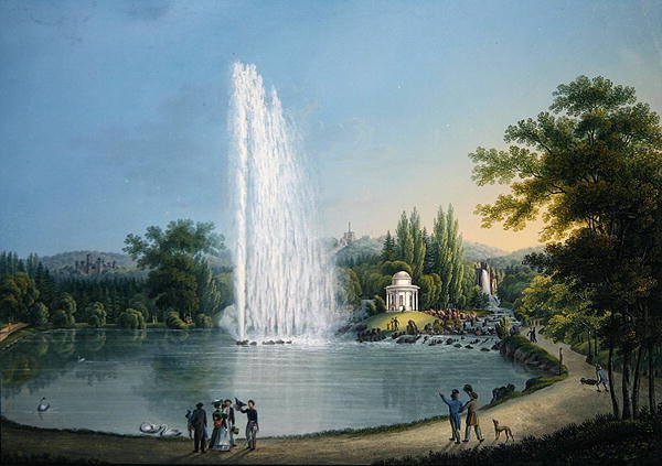 De grote fontein, ca. 1820 door Johann Heinrich Bleuler