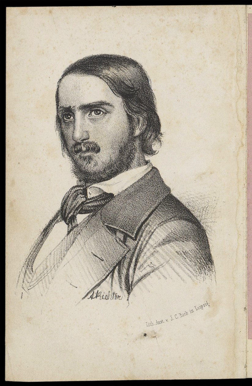 Georg Herwegh 1817-1875, 1840s door Johann Heinrich Richter