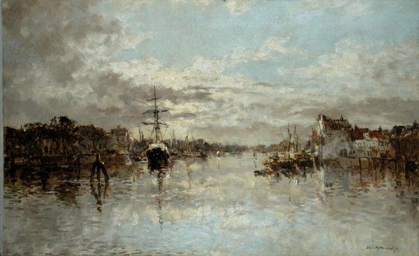 Uitzicht op Rotterdam door Johann Hendrik Mastenbroek