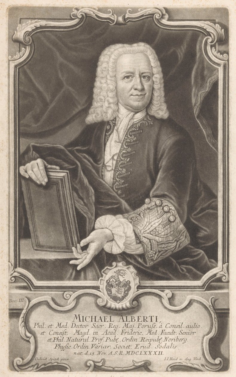 Portret van Michael Alberti door Johann Jacob Haid