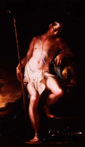 David met het hoofd van Goliath door Johann Kaspar Sing