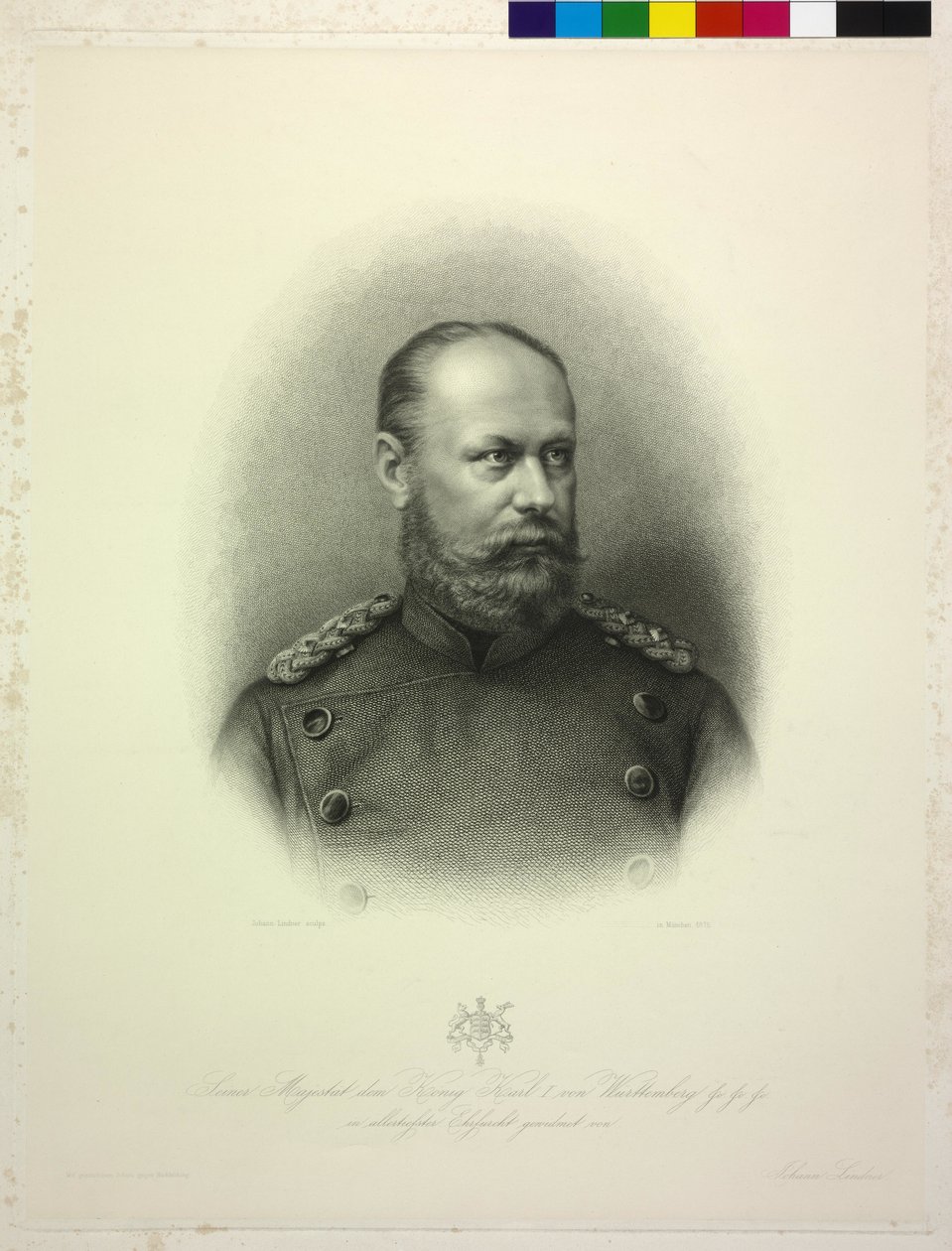 Koning van Württemberg Karel I door Johann Lindner
