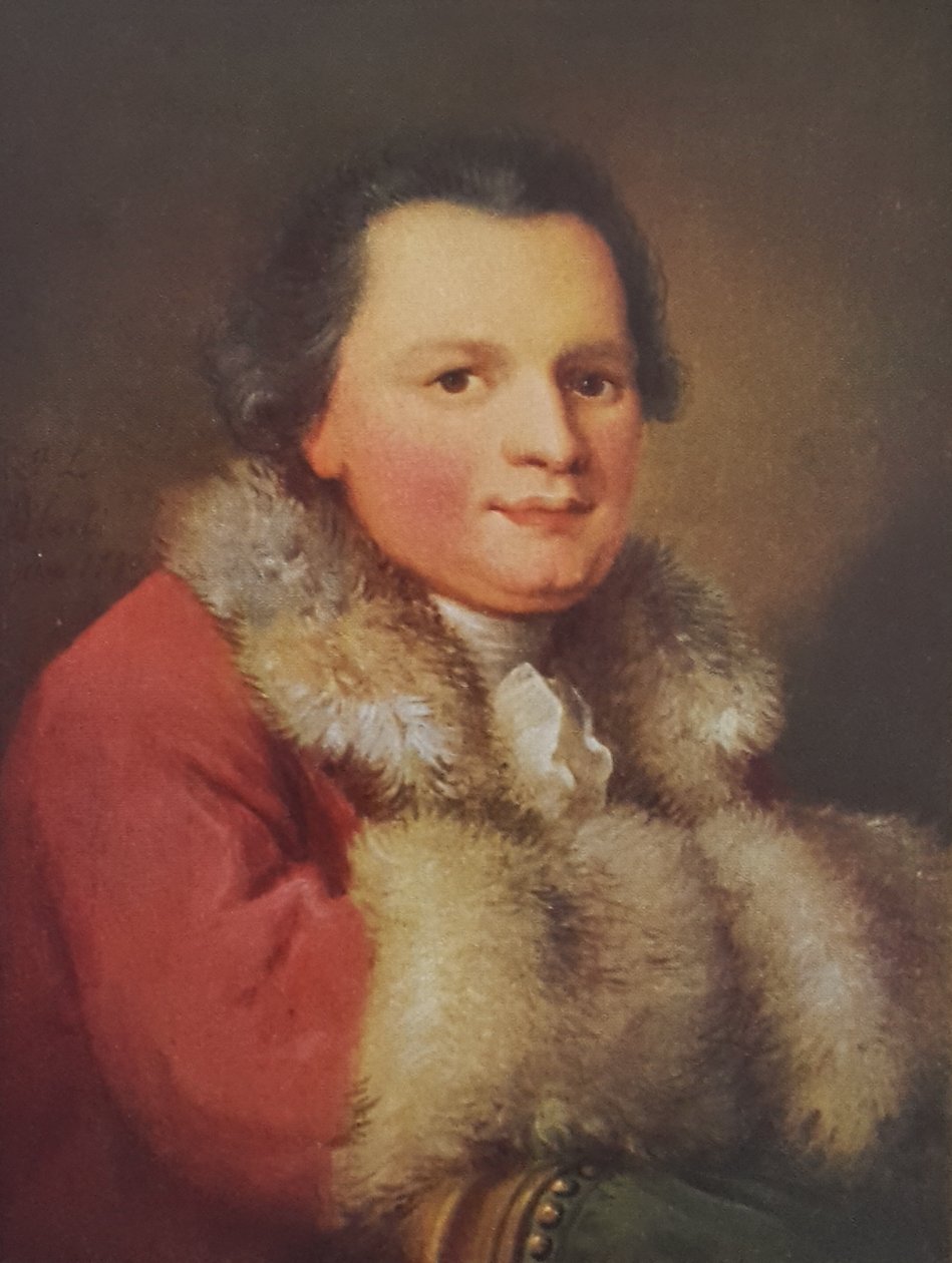 Duits: Portret van Beat Ludwig Walthard, uitgever. door Johann Ludwig Aberli