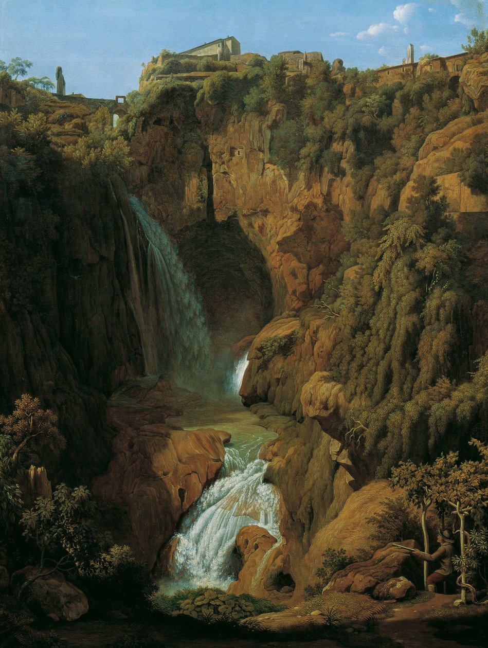 De Neptungrot (Waterval bij Tivoli) door Johann Martin von Rohden