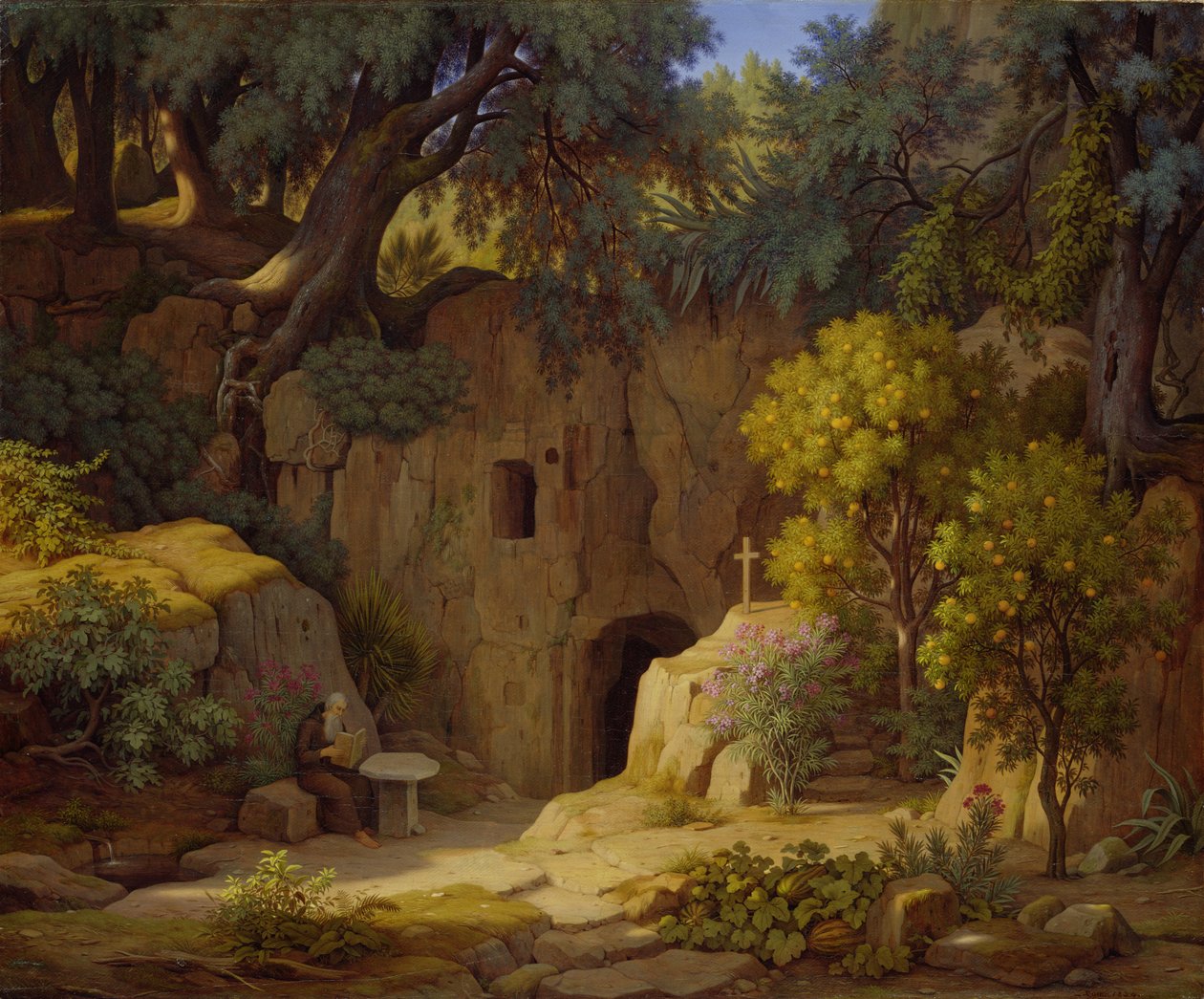 De kluizenaar, 1834 door Johann Martin von Rohden