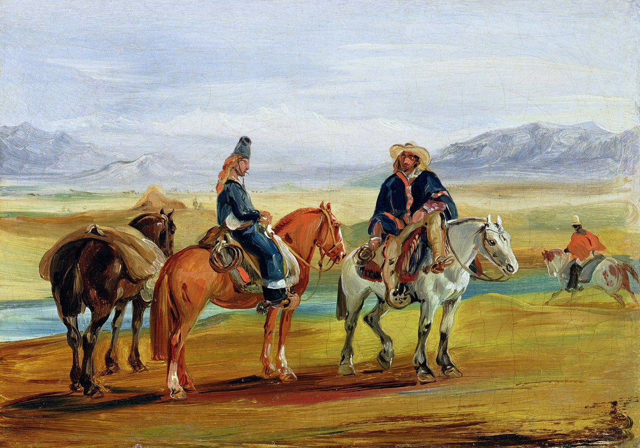 Chileense Huasos, ca. 1836 door Johann Moritz Rugendas