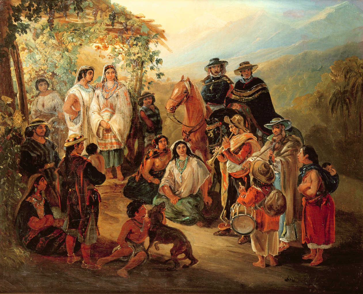Regionale kostuums, 1850 door Johann Moritz Rugendas