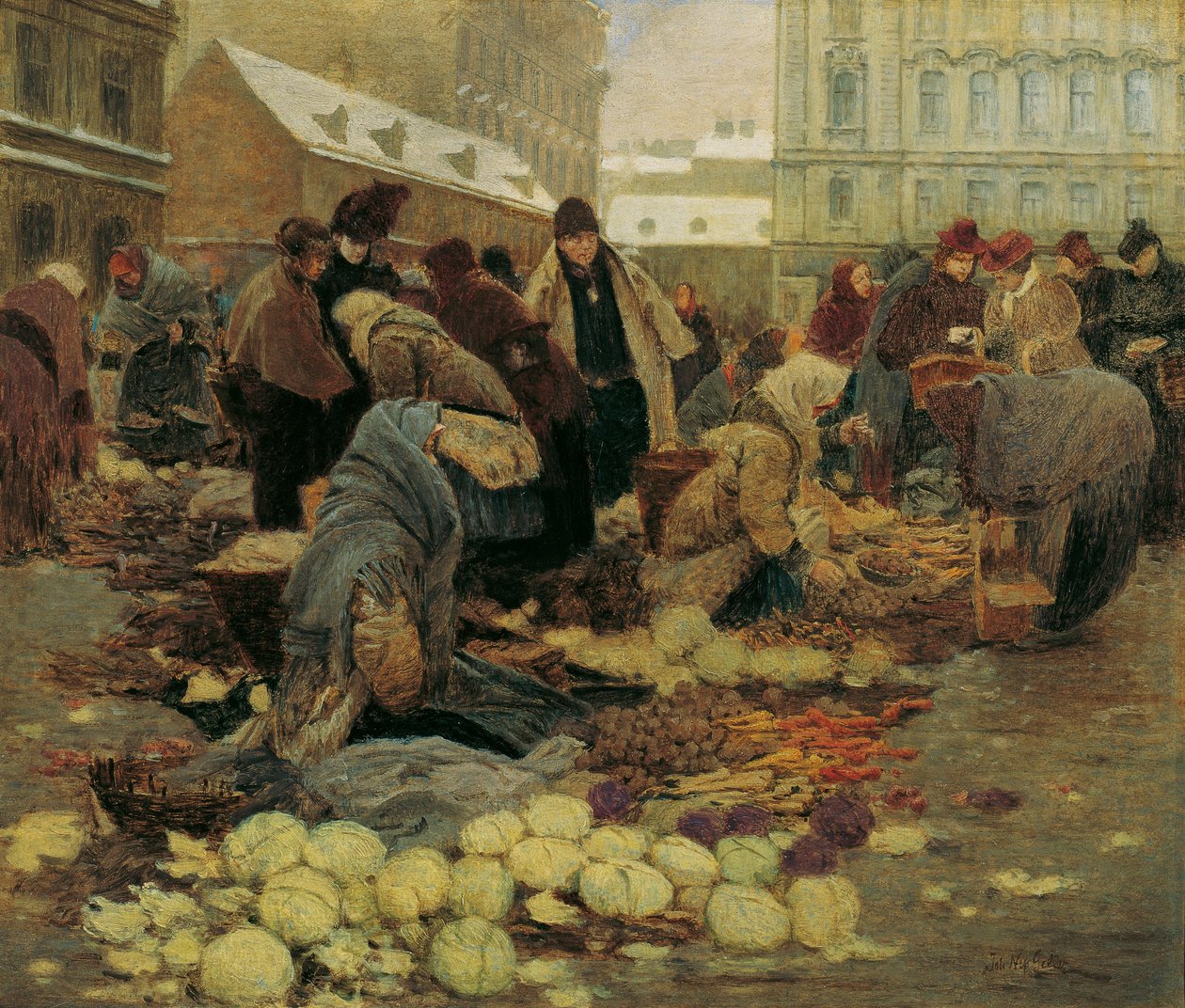 Kroatische markt op de Haide in Wenen door Johann Nepomuk Geller