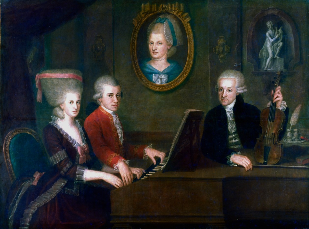 De familie Mozart, 1780-1781 door Johann Nepomuk della Croce