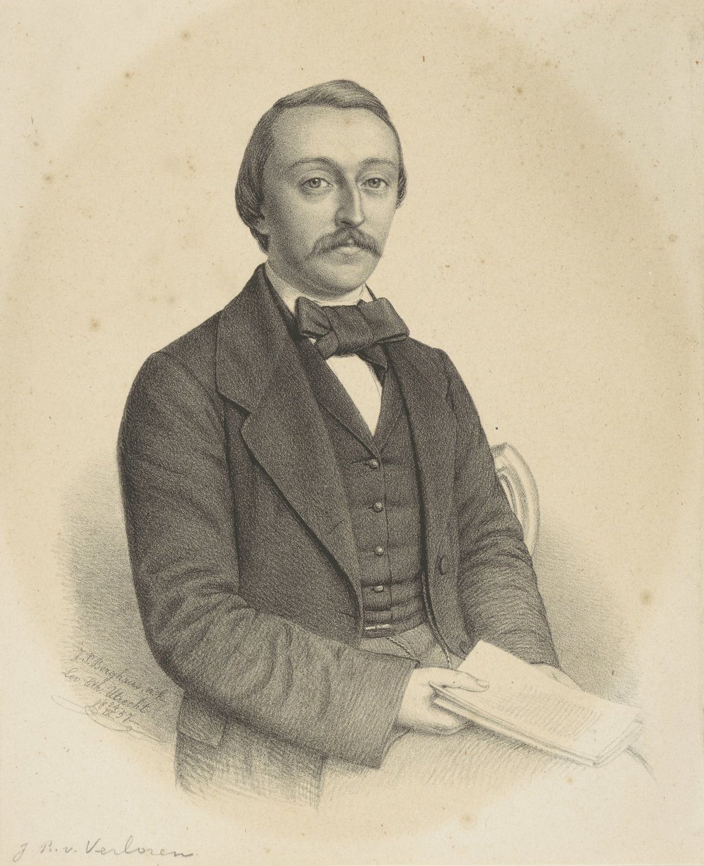 Portret van een onbekende man door Johann Peter Berghaus