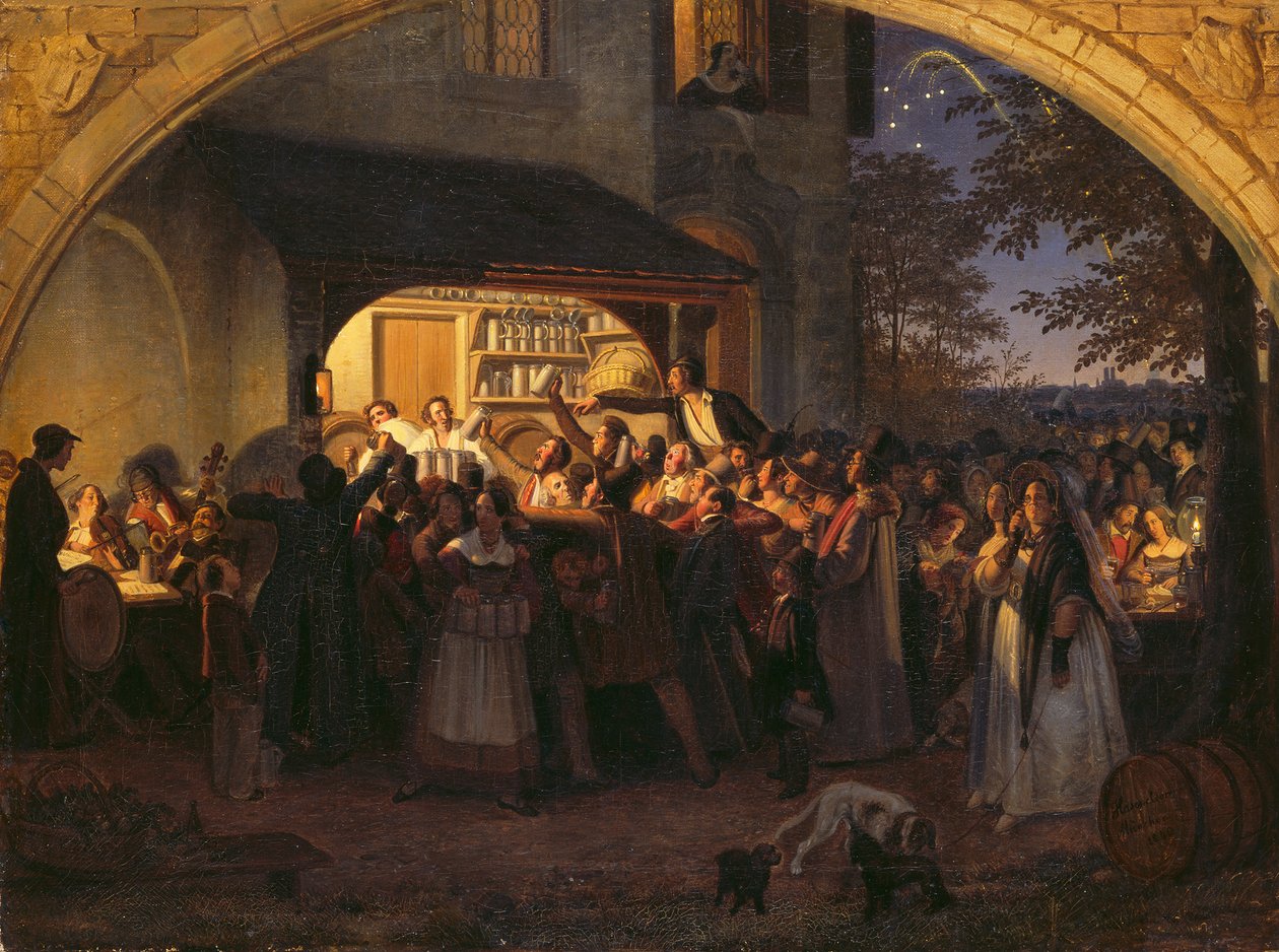Münchener tuinfeest door Johann Peter Hasenclever